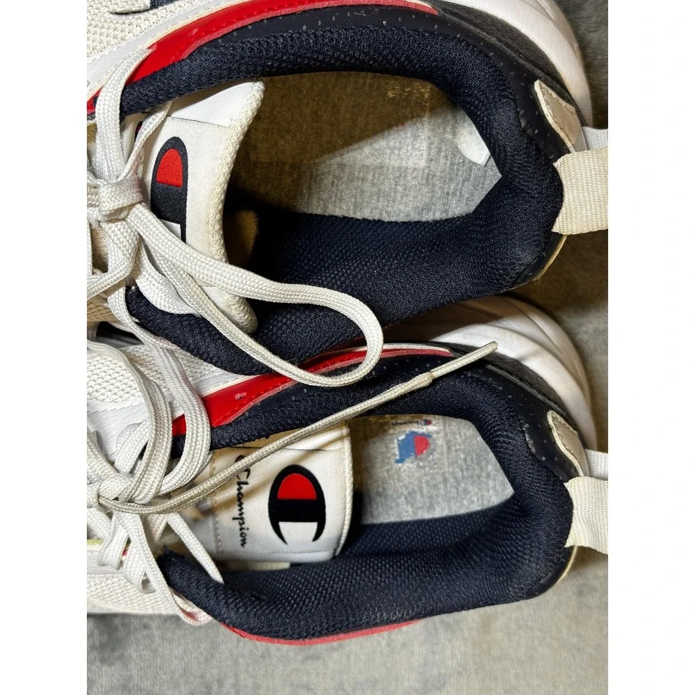Champion Kinna Retro Shoes Youth Size 7Y White Navy Red Sneakers CAS10780Y‎